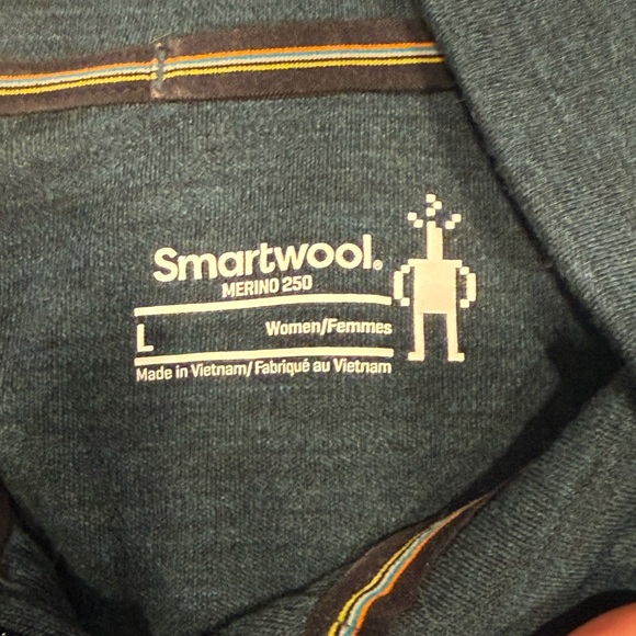 Smartwool Women's Merino 250 base layer Teal 1/4 Zip-Up Top - Picture 2 of 7